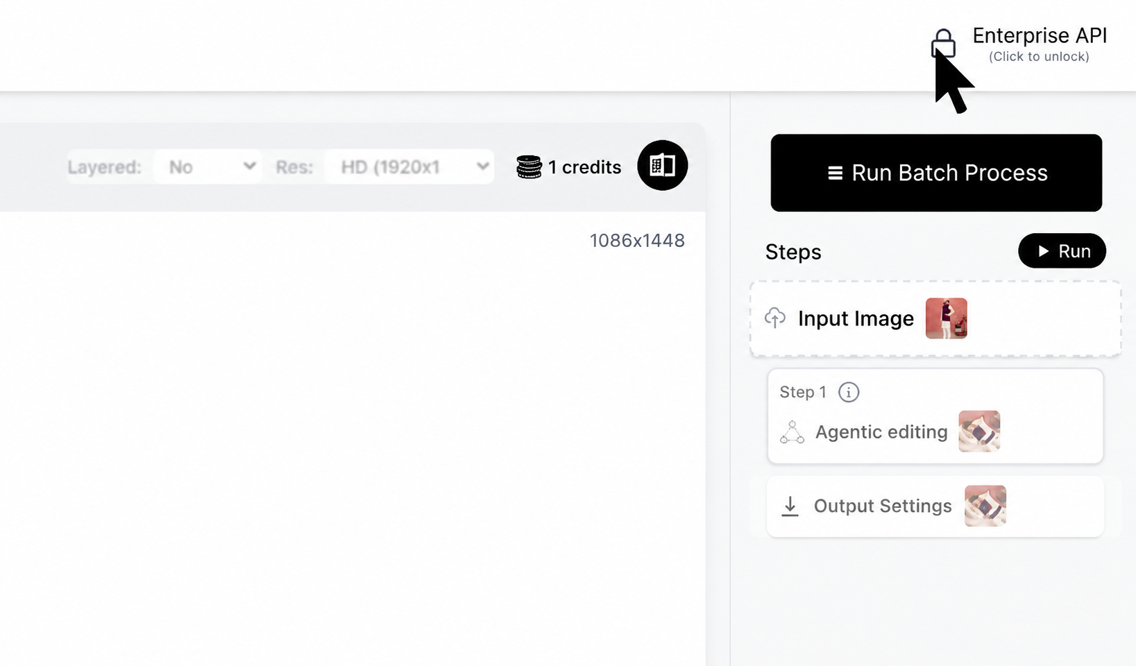 Locked workflow with Enterprise API and Click to unlock visible